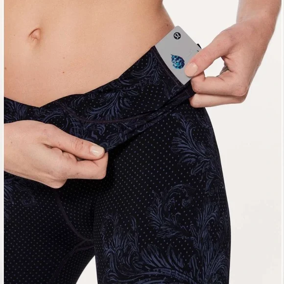 Lululemon Wunder Under High Rise Tight Nulux Foliage Moody Blues Black Size 12 - Picture 4 of 16